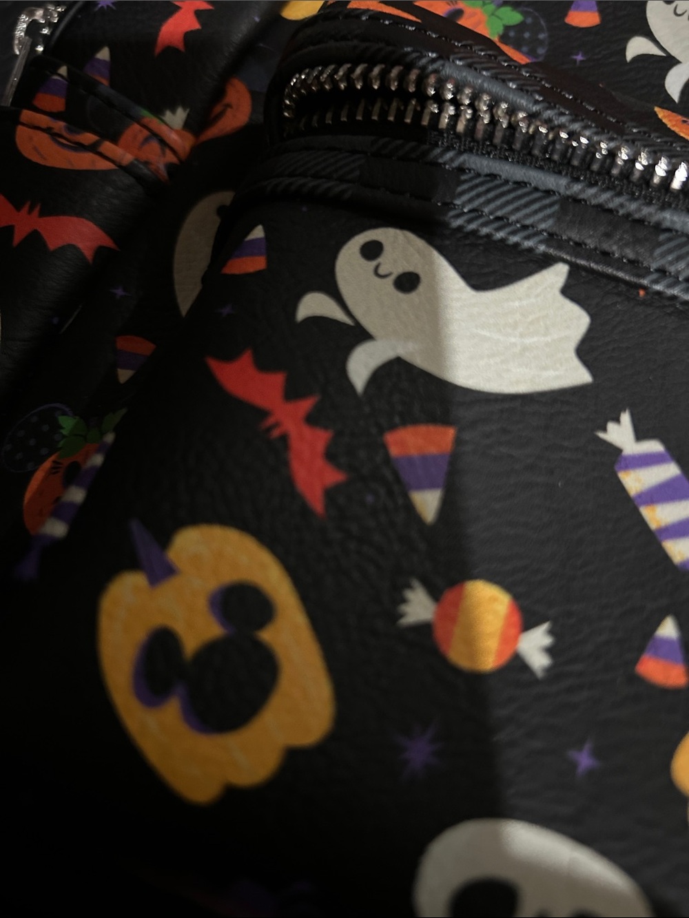 Disney Parks Loungefly Halloween Backpack with Orange Bow Accent - Picture 6 of 6